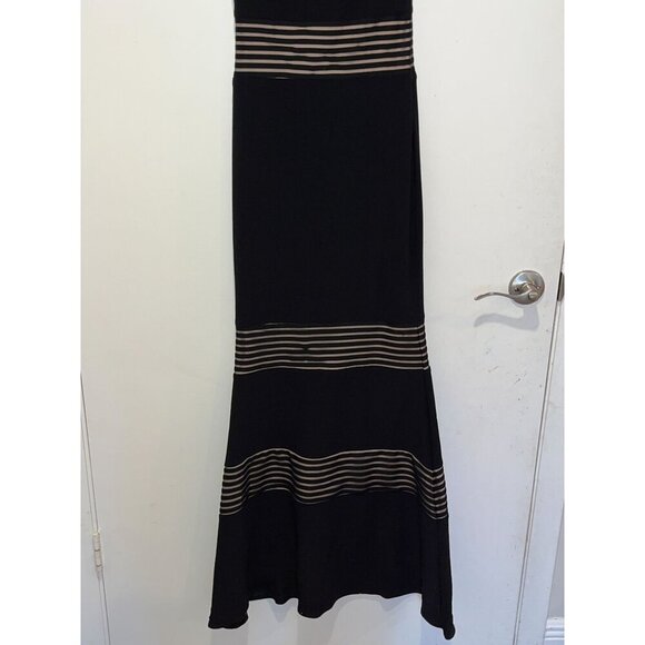 Xscape Bla Striped Cap Sleeve Women's Evening Dress Gown Size 2 - Picture 3 of 9